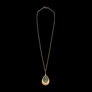 Aquamarine Cast Line Pendant Necklace