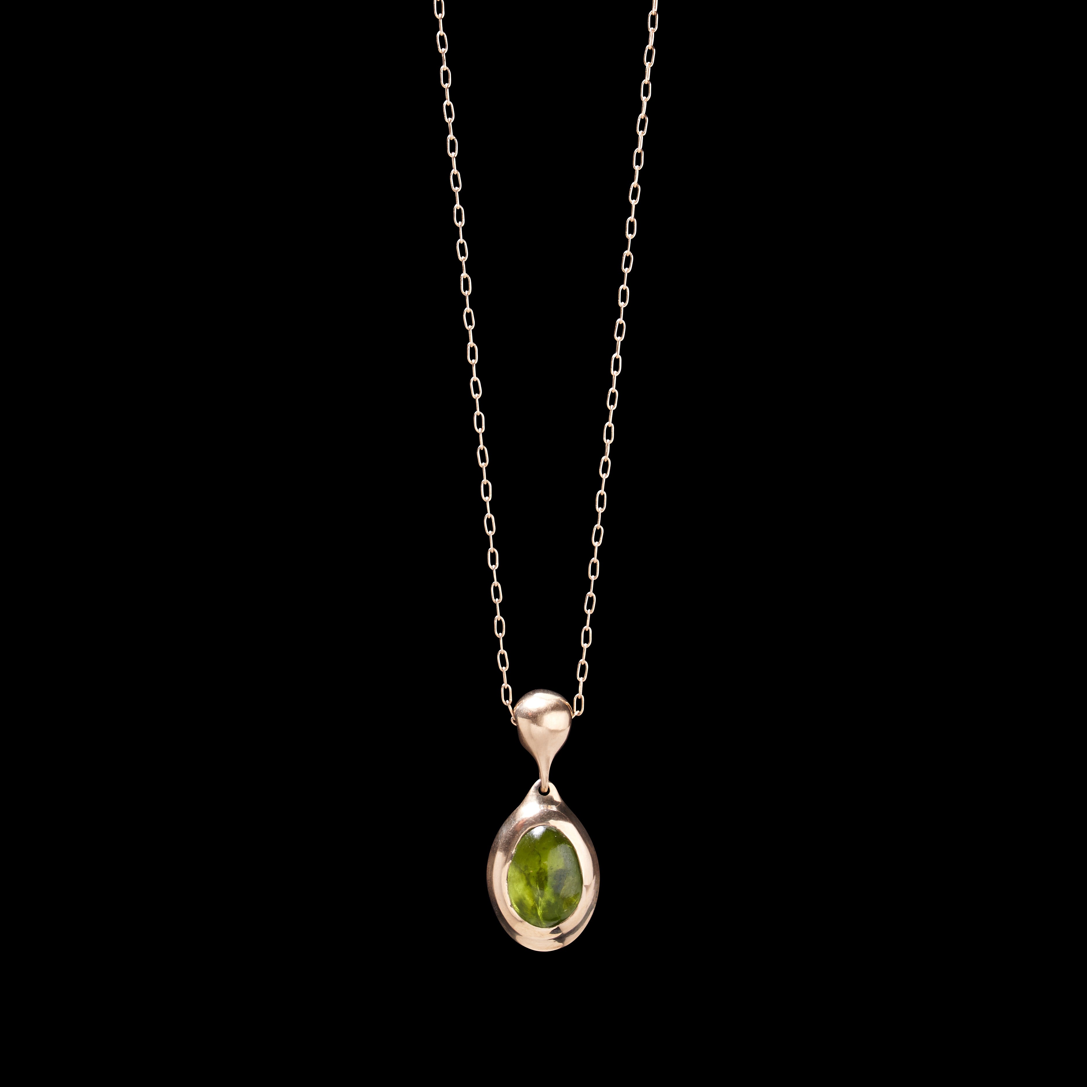 Peridot Locket  Charm Necklace