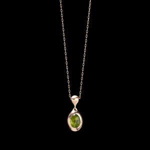 Peridot Locket  Charm Necklace