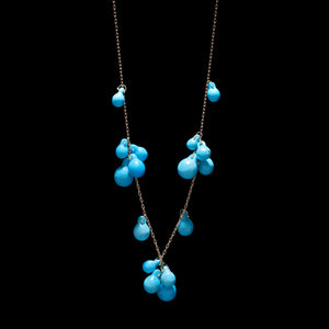 Multi Cluster Hand Cut Stone "Bubble" Necklace