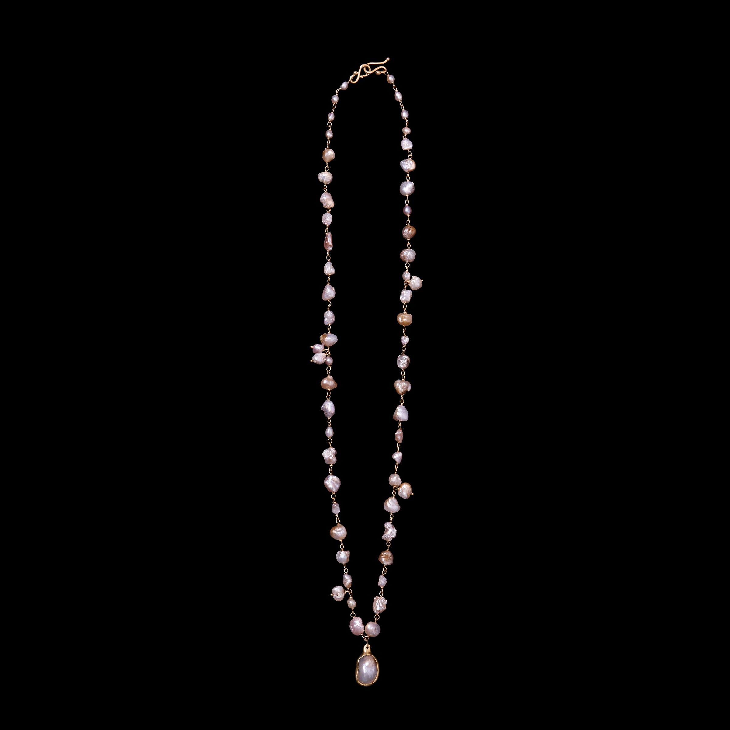 American Natural Pearl Luxe Charm Necklace