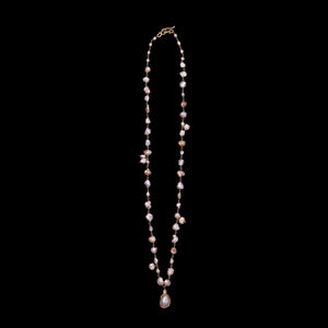 American Natural Pearl Luxe Charm Necklace