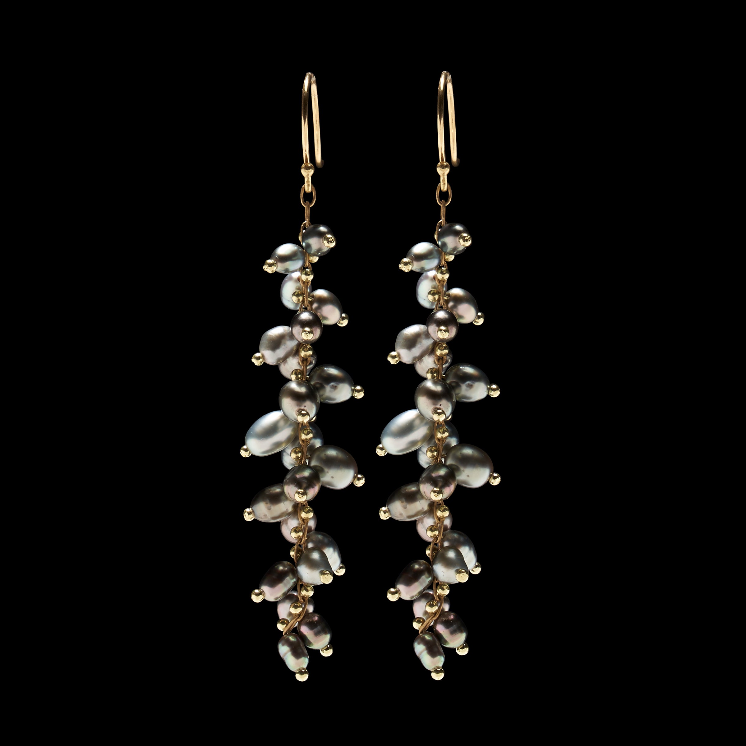 Long Spiral Beaded Earrings