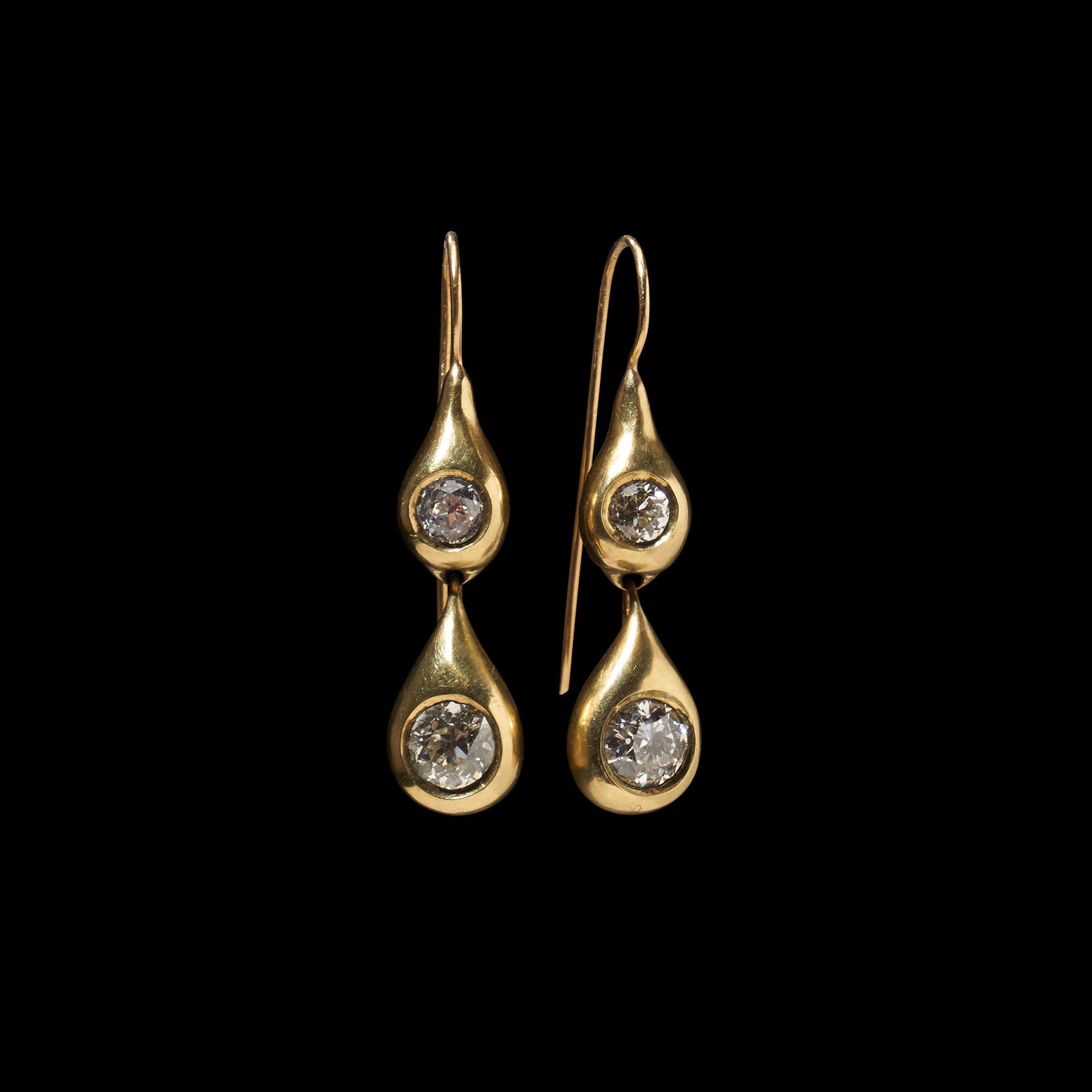 Double Diamond Solitaire Earrings