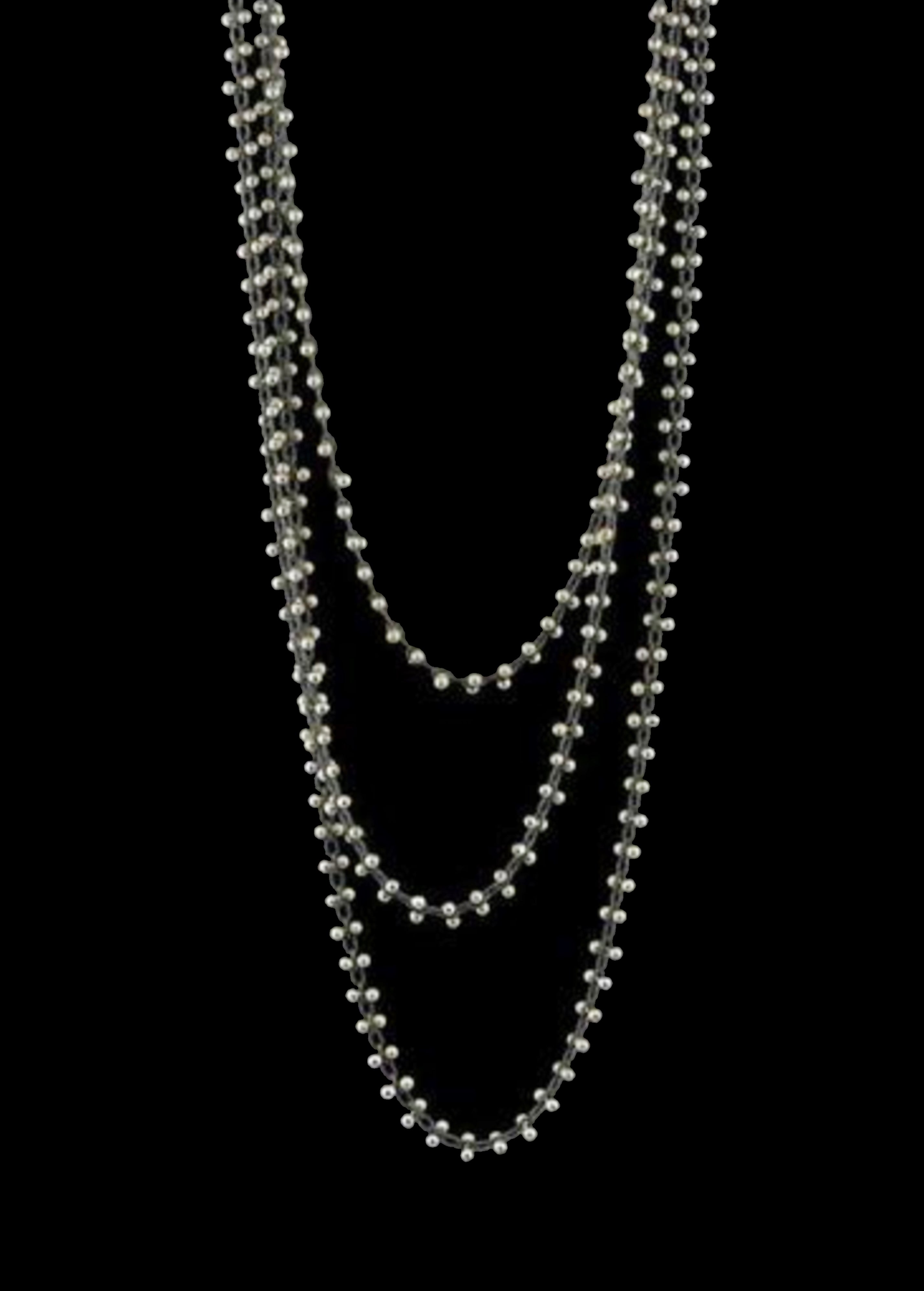 Buy Silver Beaded Necklace by HOUSE OF TUHINA at Ogaan Market Online  Shopping Site